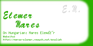 elemer mares business card